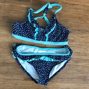 xhilaration girls ruffles two piece bikini set